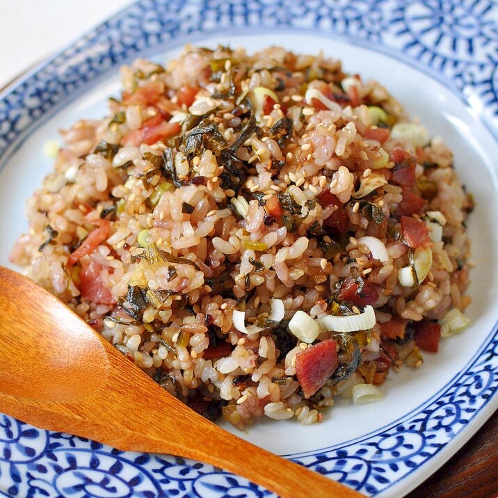 雑穀ご飯で作る高菜チャーハン